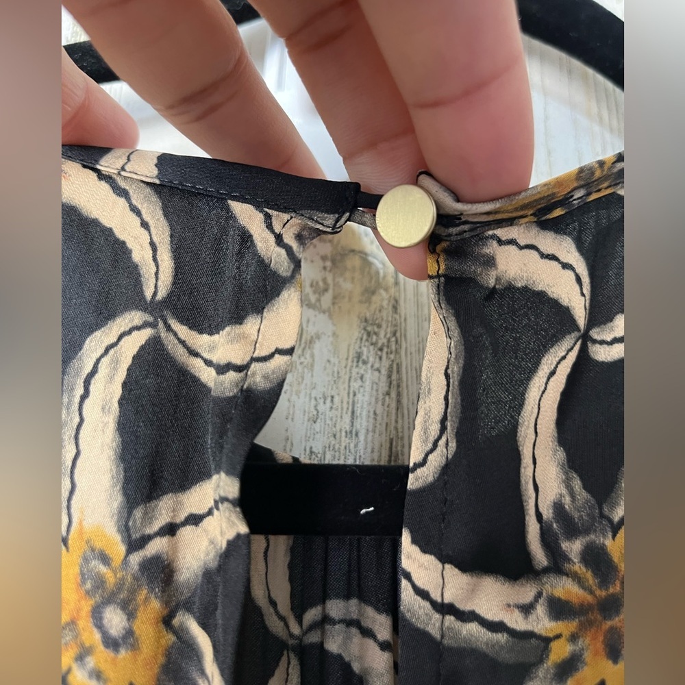 Scotch & Soda Black Maxi Dress with Tan and Cream Pattern - Picture 10 of 14